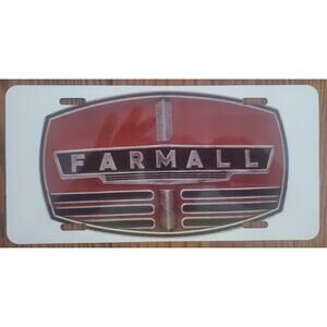 Farmall Tractor Logo Aluminum Vanity License Plate Tag